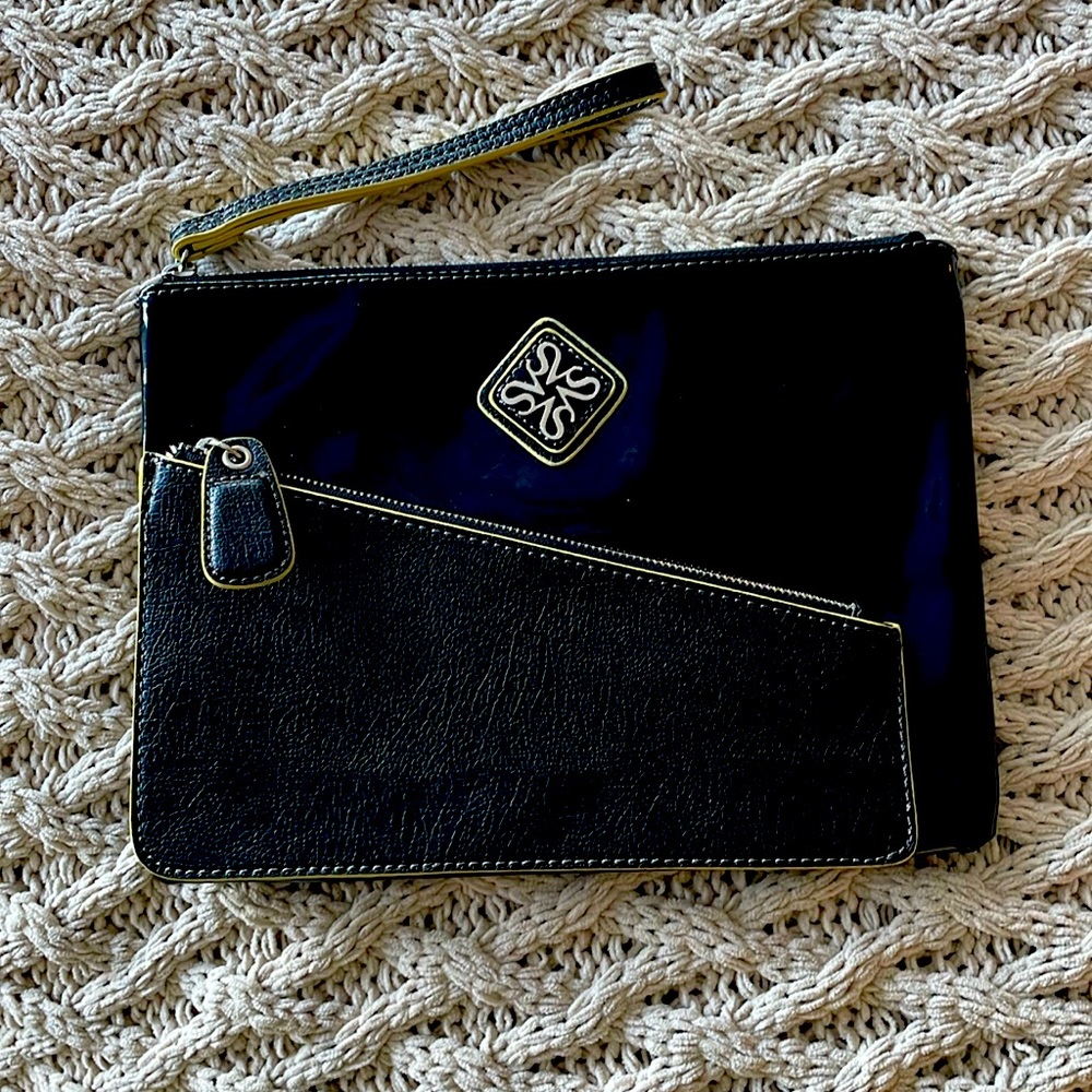 Vera Wang Black Clutch Wristlet Handbag